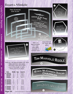 Glass Paperweights, Name Blocks & Curved Glass Crescents