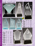 Imprinted Acrylic Award Stands
